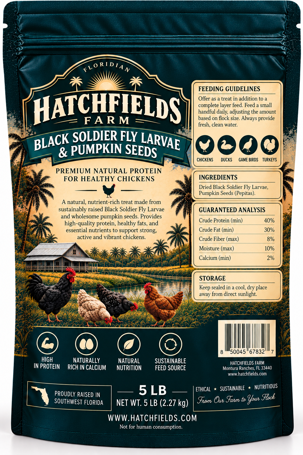 Black Soldier Fly Larvae & Pumpkin Seeds – 5 lb