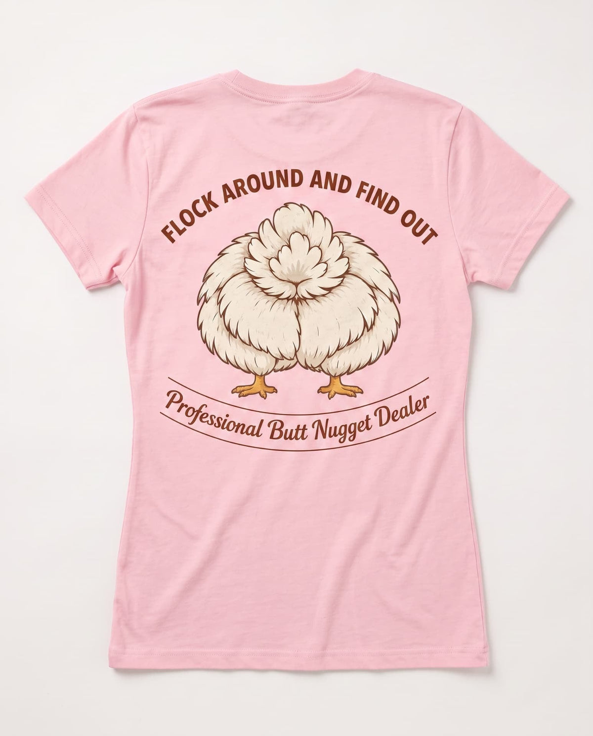 Light pink v-neck tee, flat back