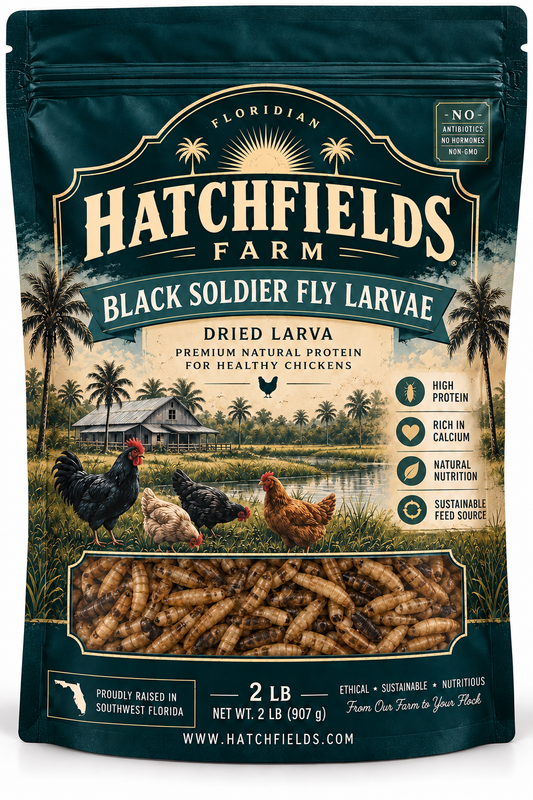 Hatchfields Farm Dried Black Soldier Fly Larvae 2 lb bag, front