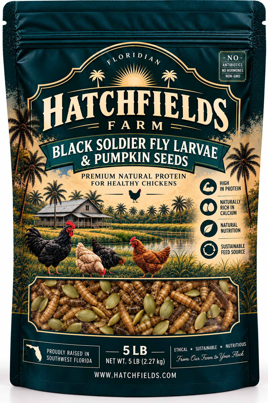 Black Soldier Fly Larvae & Pumpkin Seeds – 5 lb