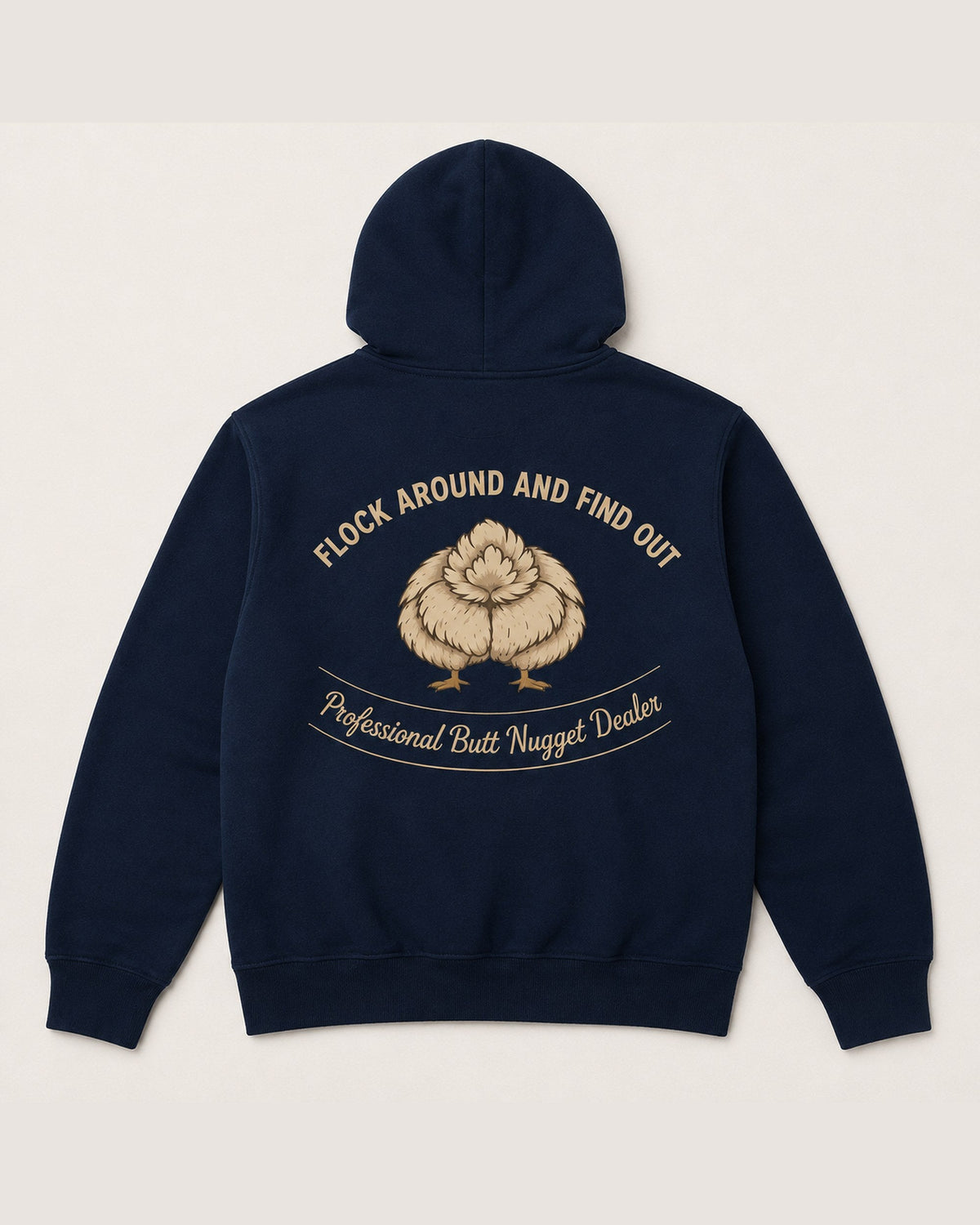 Navy hoodie flat back