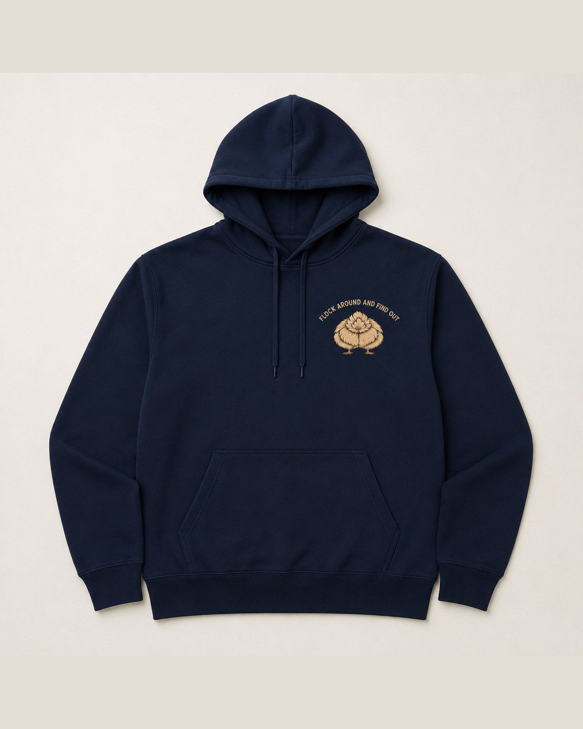 Navy hoodie flat front