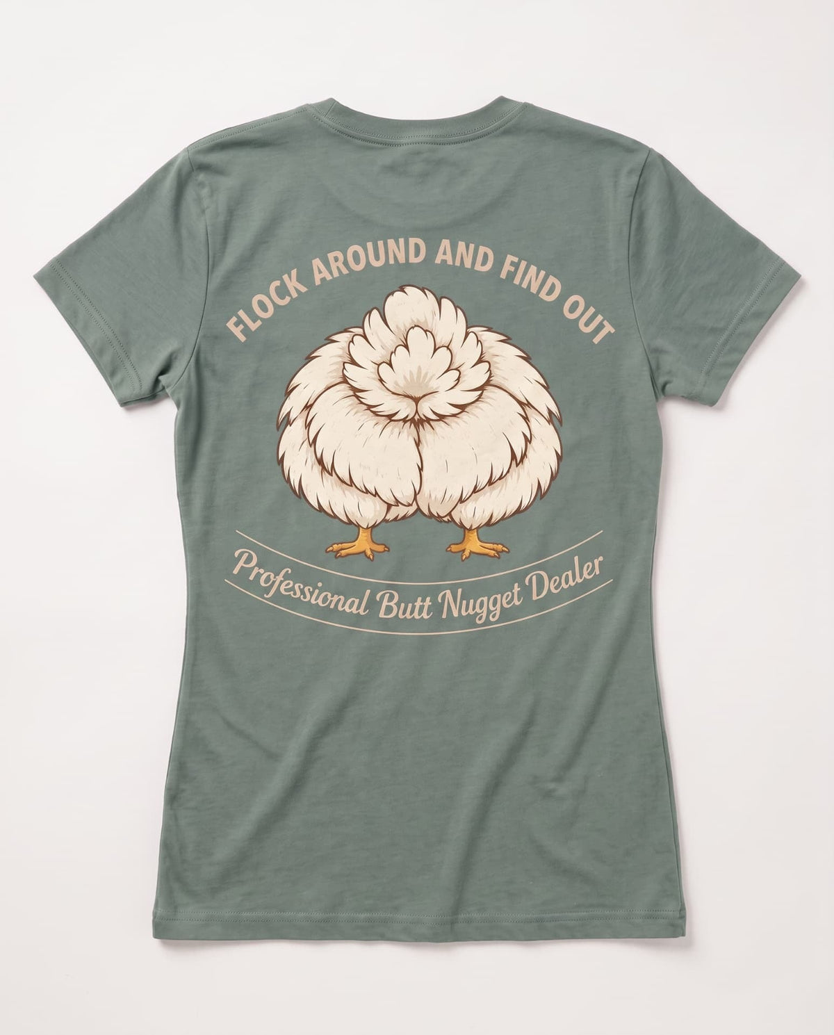 Sage v-neck tee, flat back